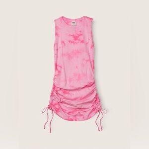 Victoria secret pink tie dye ruched sleeveless dress XS bnwt